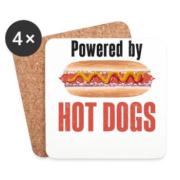 Hot Dog Adulte Propulsé Par Des Hot-Dogs - Dessous de verre (lot de 4) - blanc - Devant