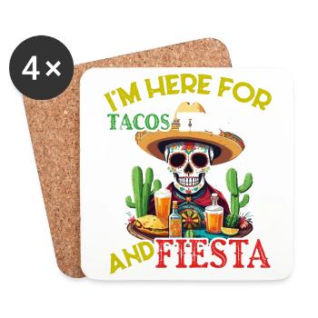 Lustiger Fiesta Spruch Cinco De Mayo Taco Design - Untersetzer (4er-Set) - Weiß - Vorne