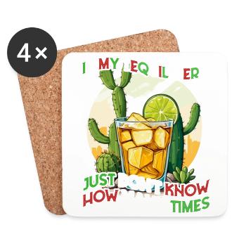 Drôle Tequila Era Cinco De Mayo Iconique - Dessous de verre (lot de 4) - blanc - Devant