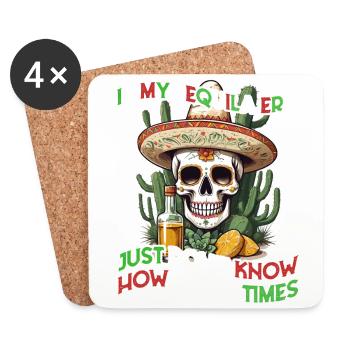 Drôle de tequila Era Cinco De Mayo Mexique - Dessous de verre (lot de 4) - blanc - Devant
