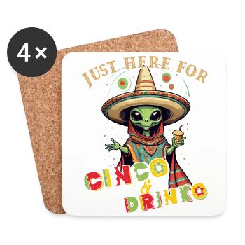 Fiesta Alien Spruch Lustiger Mexiko Feiertag - Untersetzer (4er-Set) - Weiß - Vorne
