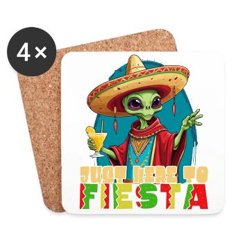 Funny Alien Fiesta Mexican Holiday - Coasters (set of 4) - white - Front