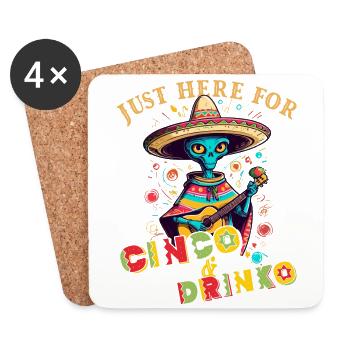 Fiesta Alien Spruch Lustiger Cinco de Mayo - Untersetzer (4er-Set) - Weiß - Vorne