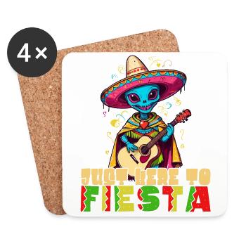 Funny Fiesta Alien Mexican Holiday - Coasters (set of 4) - white - Front