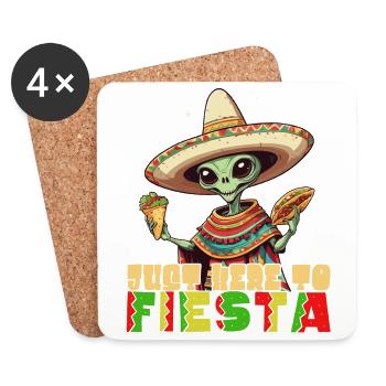 Drôle Fiesta Alien Style de vacances mexicaines - Dessous de verre (lot de 4) - blanc - Devant