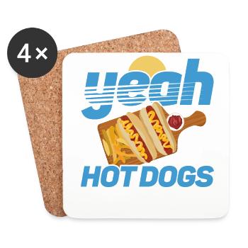 Hot Dog Adult yes! Hot Dogs - Coasters (set of 4) - white - Front