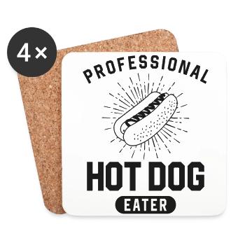Hot Dog Adulte Professionnel Hot Dog - Dessous de verre (lot de 4) - blanc - Devant