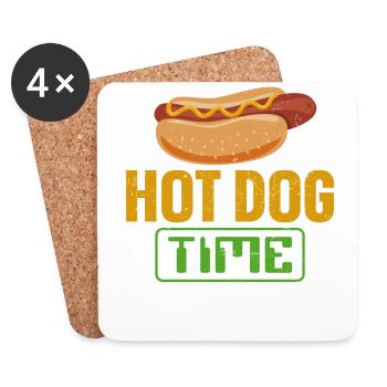 Hot Dog Adulte Hot Dog Time - Dessous de verre (lot de 4) - blanc - Devant