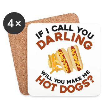 Hot Dog Adult If I Call You - Coasters (set of 4) - white - Front