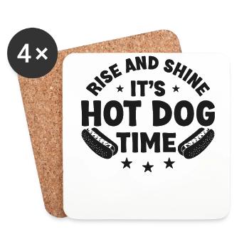 Hot Dog Adult Rise And Shine It's - Untersetzer (4er-Set) - Weiß - Vorne