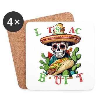 Drôle de tacos Dicton Cinco De Mayo Mexicain - Dessous de verre (lot de 4) - blanc - Devant