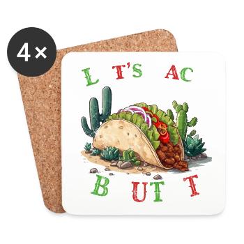 Lustiger Taco Spruch Mexikanisches Essen Cinco De - Untersetzer (4er-Set) - Weiß - Vorne