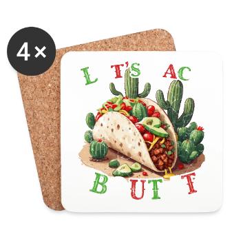Drôle de tacos Dicton Cinco De Mayo Mexicain - Dessous de verre (lot de 4) - blanc - Devant