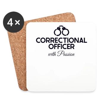 Agent correctionnel passionné Services correctionnels - Dessous de verre (lot de 4) - blanc - Devant