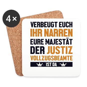Verbeugt Euch Ihr Narren Officier de police - Dessous de verre (lot de 4) - blanc - Devant