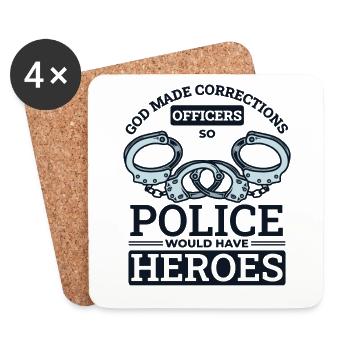 La police aurait donc un gardien de prison pour les héros - Dessous de verre (lot de 4) - blanc - Devant