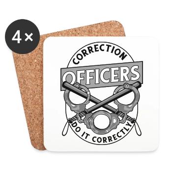 Faites-le correctement Gardien de prison Gardien de prison - Dessous de verre (lot de 4) - blanc - Devant