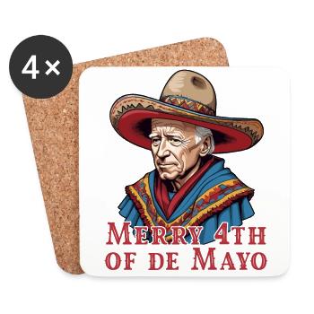 Funny confused president Mexican holiday - Coasters (set of 4) - white - Front