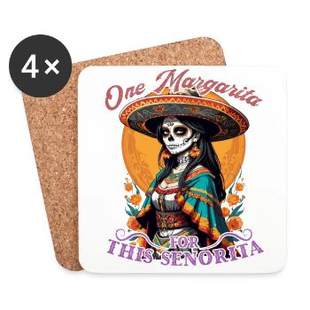 Funny Margarita Design Cinco De Mayo Lover - Coasters (set of 4) - white - Front