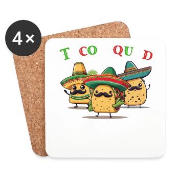 Funny Taco Squad Cinco De Mayo Mexicain - Dessous de verre (lot de 4) - blanc - Devant