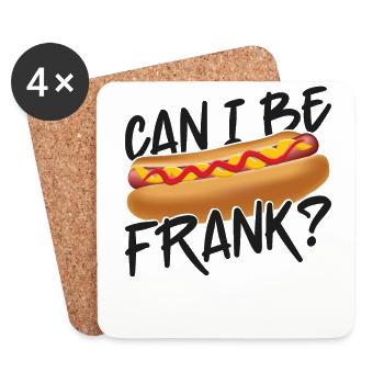 Jeu de mots pour adultes hot-dog Puis-je être franc ? - Dessous de verre (lot de 4) - blanc - Devant