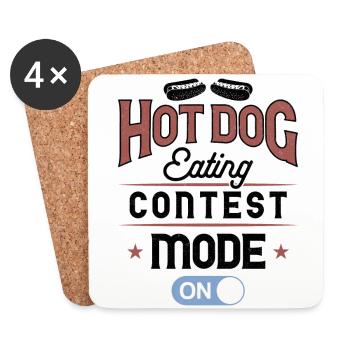 Hot-dog Adulte Manger des hot-dogs - Dessous de verre (lot de 4) - blanc - Devant
