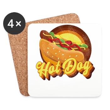 Hot Dog Adulte Rétro Vintage Hot - Dessous de verre (lot de 4) - blanc - Devant