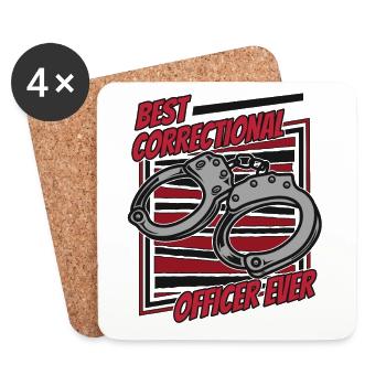 Meilleur agent correctionnel de tous les temps - Dessous de verre (lot de 4) - blanc - Devant