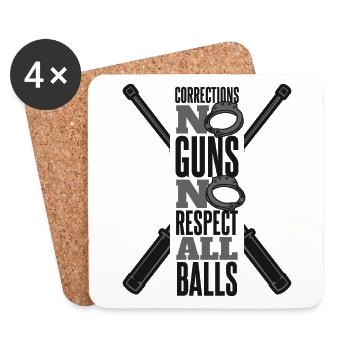 Pas d’armes à feu Pas de respect Toutes les balles Garde de prison - Dessous de verre (lot de 4) - blanc - Devant