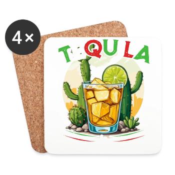 Drôle de tequila Design Cinco De Mayo Iconique - Dessous de verre (lot de 4) - blanc - Devant