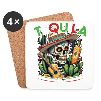 Drôle de dicton de tequila Cinco De Mayo Design - Dessous de verre (lot de 4) - blanc - Devant