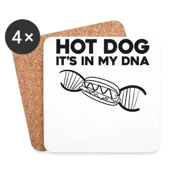 Hot Dog Adult Hot Dog C’est dans mon - Dessous de verre (lot de 4) - blanc - Devant