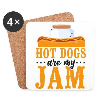 Hot Dog Adult Girl Les hot-dogs sont mes - Dessous de verre (lot de 4) - blanc - Devant