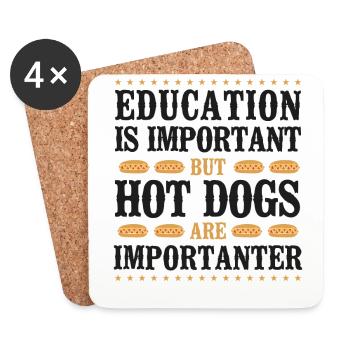 Hot Dog Adult Education Is - Untersetzer (4er-Set) - Weiß - Vorne