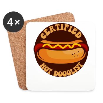 Hot Dog Adult Certified Hot - Coasters (set of 4) - white - Front