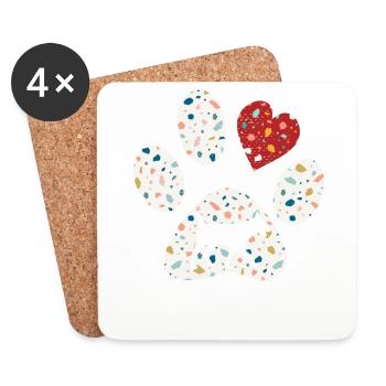 Dog, Best Friend Dog Owner Man, Woman Dogs - Coasters (set of 4) - white - Front
