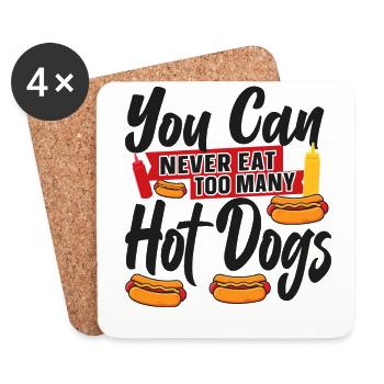 Hot Dog Adult que vous ne pouvez jamais manger - Dessous de verre (lot de 4) - blanc - Devant