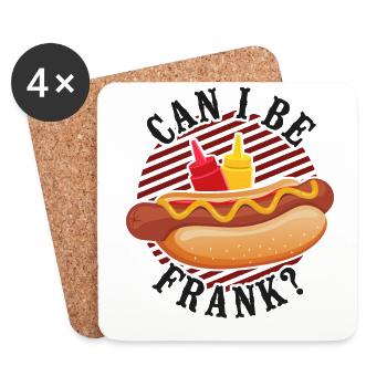 Hot Dog Adult Can I Be Frank? - Untersetzer (4er-Set) - Weiß - Vorne