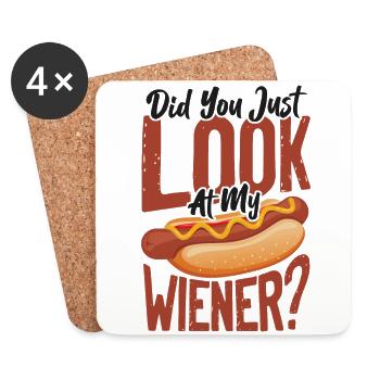 Hot Dog Adulte Humour Jeu de mots Coquin - Dessous de verre (lot de 4) - blanc - Devant