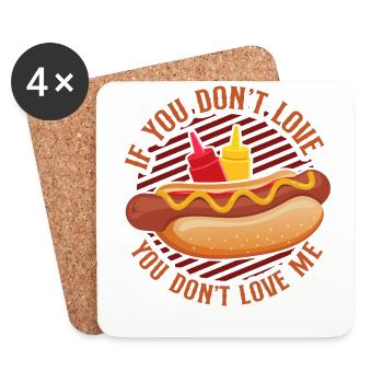 Hot Dog Adult If You Don't Love - Coasters (set of 4) - white - Front