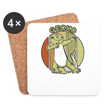 Lizard Gekkota Crested Gecko Expert Leopard Gecko - Coasters (set of 4) - white - Front