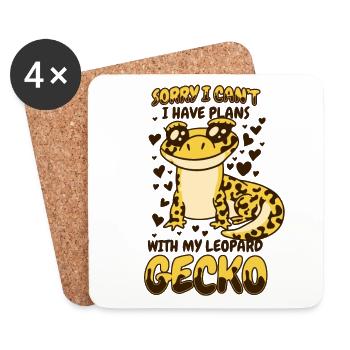 J’ai des projets avec mon gecko léopard Gekkota - Dessous de verre (lot de 4) - blanc - Devant