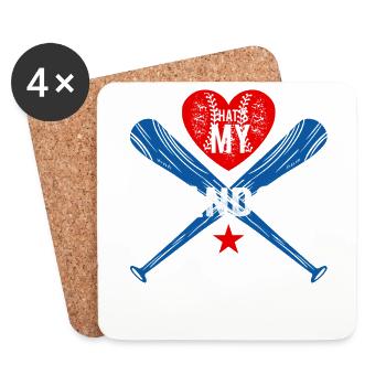 Großvater "Das Ist Mein Enkel Da Draußen" Baseball - Untersetzer (4er-Set) - Weiß - Vorne