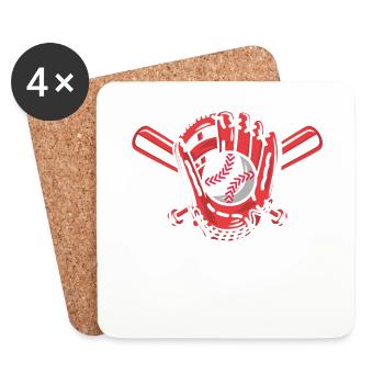 Großvater "Das Ist Mein Enkel Da Draußen" Baseball - Untersetzer (4er-Set) - Weiß - Vorne