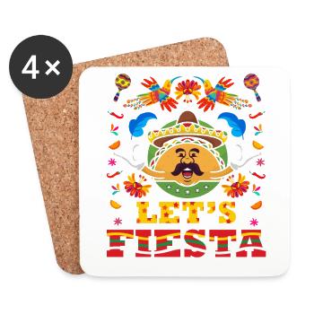 Drôle Meme Citation Taco Fête mexicaine, Fiesta Mexico - Dessous de verre (lot de 4) - blanc - Devant