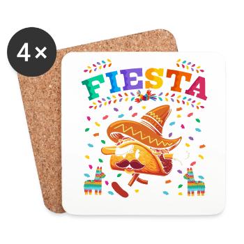 Drôle Meme Citation Taco Fête mexicaine, Fiesta Mexico - Dessous de verre (lot de 4) - blanc - Devant