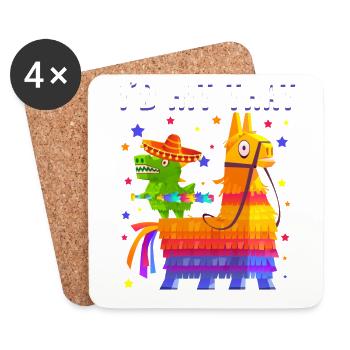 Drôle Meme Citation Taco Fête mexicaine, Fiesta Mexico - Dessous de verre (lot de 4) - blanc - Devant