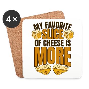 Ma tranche de fromage préférée est plus Maker Queso - Dessous de verre (lot de 4) - blanc - Devant