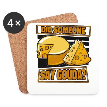 Quelqu’un a-t-il dit Gouda fromager Queso - Dessous de verre (lot de 4) - blanc - Devant