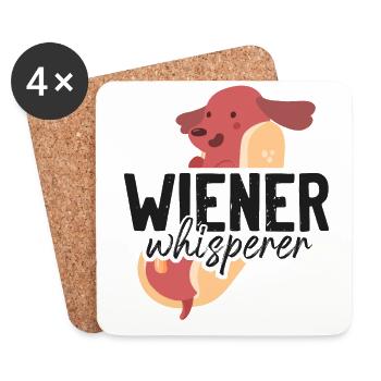 Hot Dog Adulte Humour Jeu de mots Coquin - Dessous de verre (lot de 4) - blanc - Devant